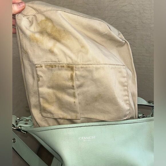 Coach Green Shoulder Bag Spacious Hobo North-South Style Soft Leather - Picture 12 of 13